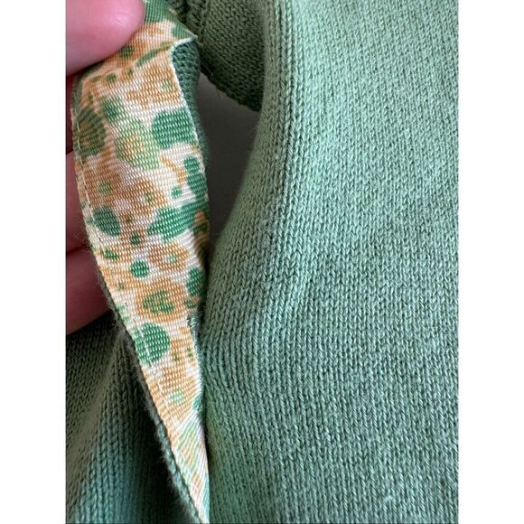 Cherokee XL pastel spring garden green button up cardigan sweater pockets floral - Picture 7 of 7